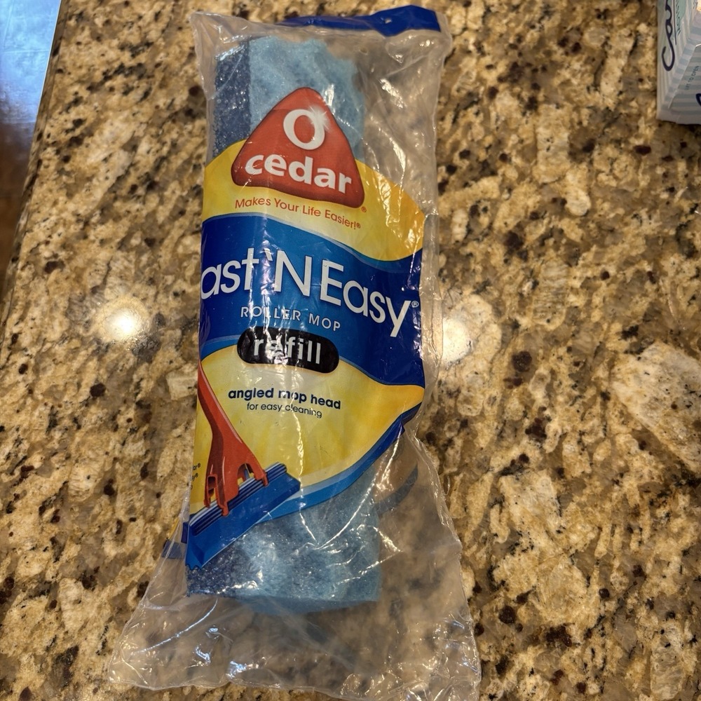 O Cedar Fast N Easy Roller‎ Mop Angled Mop Sponge Refill Blue New Ocedar NOS